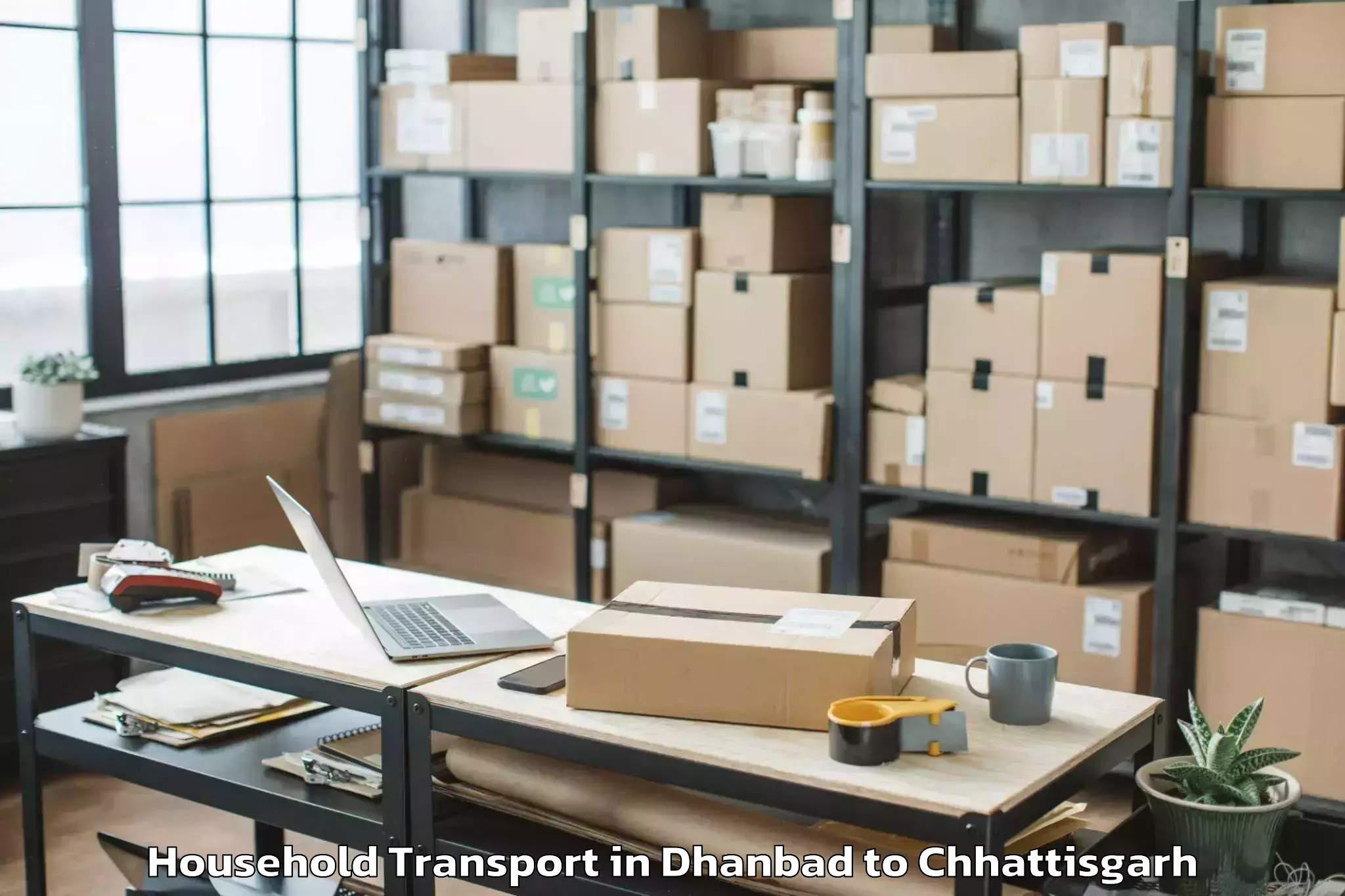 Easy Dhanbad to Dabhra Household Transport Booking